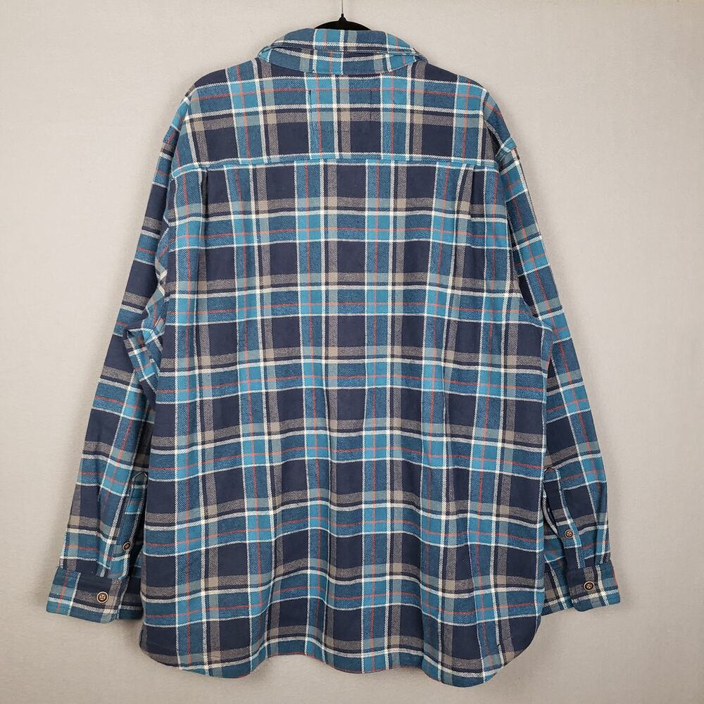 Lee Mens XXL Regular Fit Flannel Shacket Blue Cotton Plaid Classic Fall Workwear - Picture 2 of 9